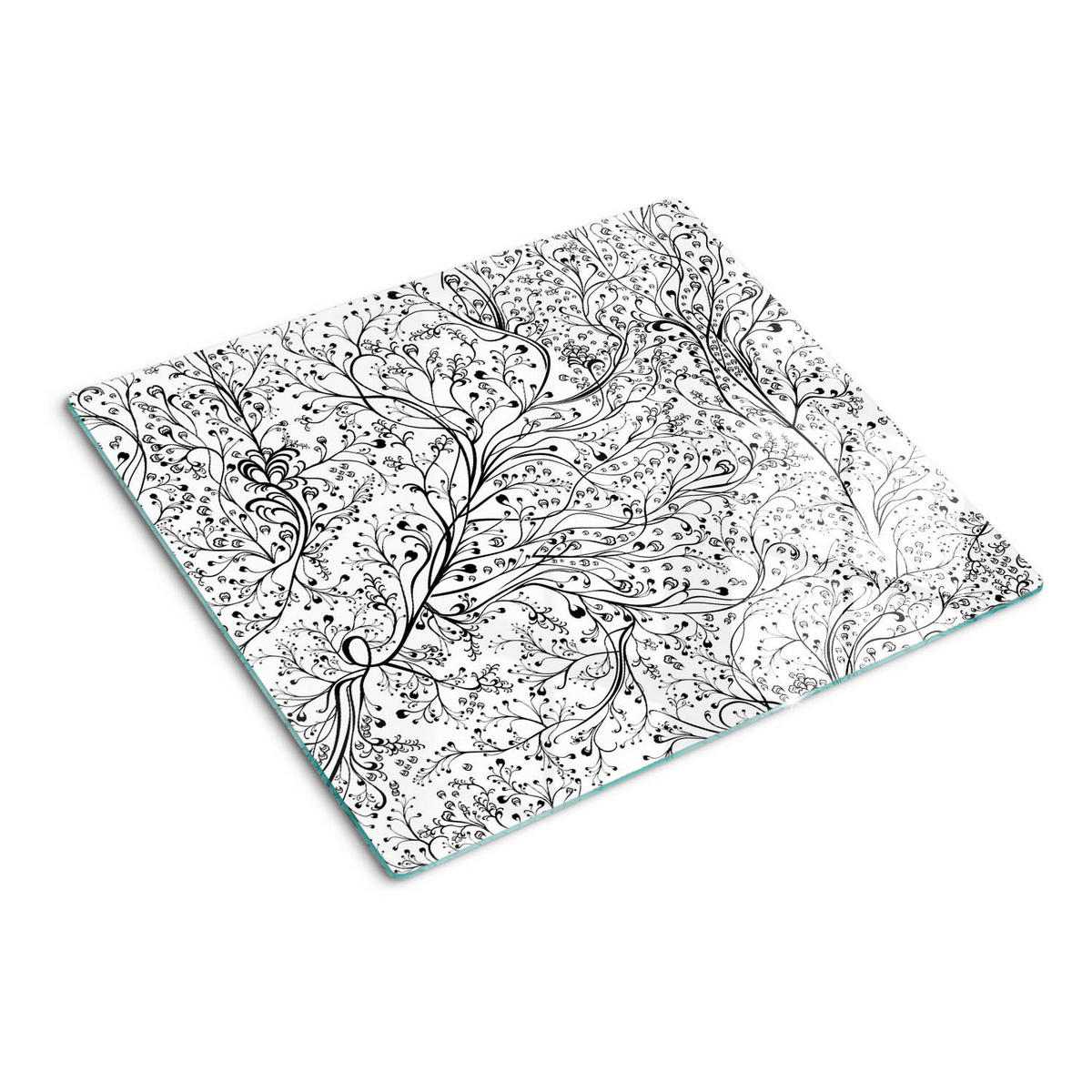 GLASPLATTE 60x52 cm Ineinander verschlungene Zweige - Schwarz, Glas (60/0.4/52cm) - TULUP