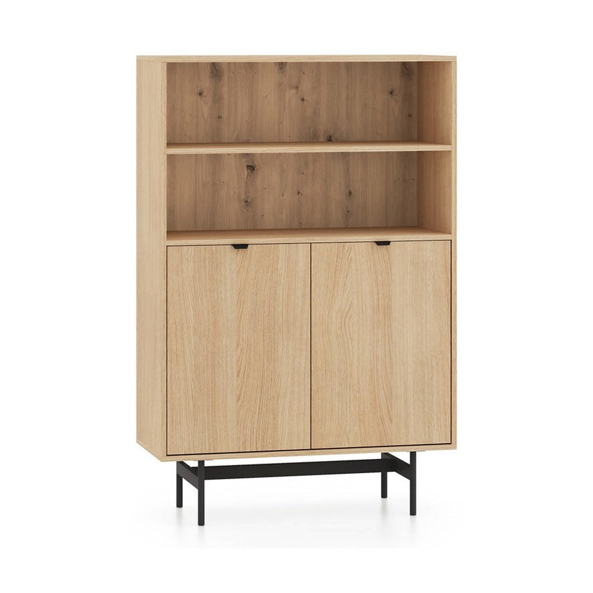 KOMMODE – 92 cm – Reynos – Schwarz / Eichefarben - Eichefarben/Schwarz, Holzwerkstoff (92/140/40cm) - hi-markt