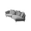 DESIGNSOFA GARBO Grau Webstoff - Schwarz/Grau, Textil/Metall (280/92/158cm) - KAWOLA
