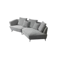 DESIGNSOFA GARBO Grau Webstoff - Schwarz/Grau, Textil/Metall (280/92/158cm) - KAWOLA