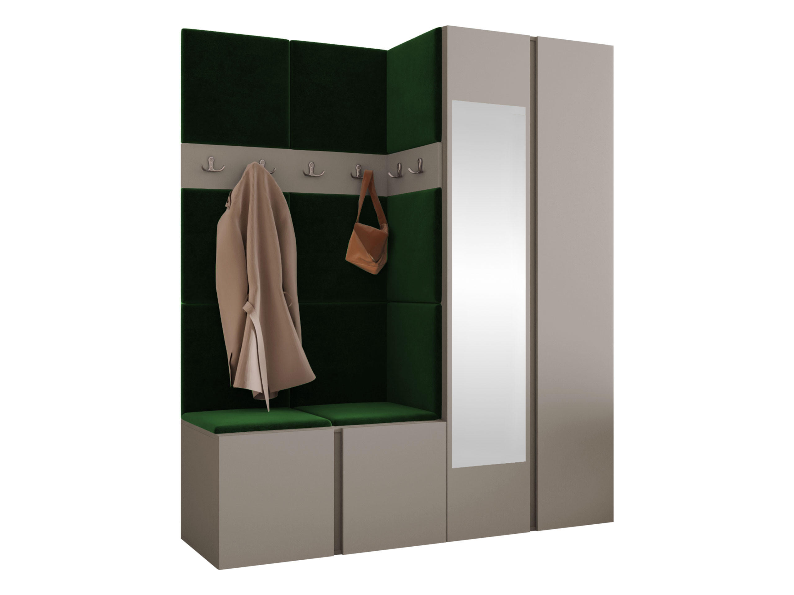MOBILIER PENTRU HOL Orion XII - cașmir/verde, material plastic/compozit lemnos (158/186/46cm) - MIRJAN24