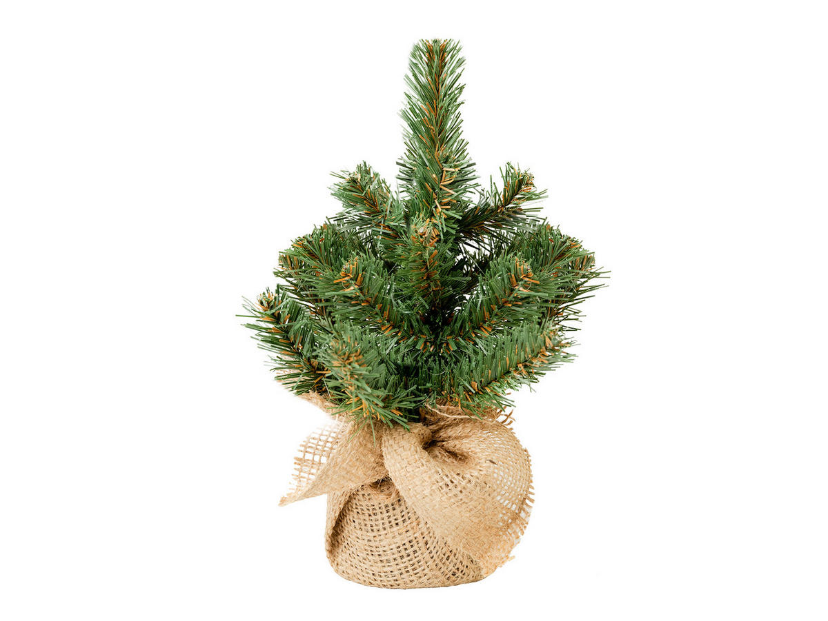 LAALU WEIHNACHTSBAUM geschmückt künstlich mit 13 Ornamenten TINY 2 im Topf 25 cm - Silberfarben/Weiß, Kunststoff (25cm) - LAALU