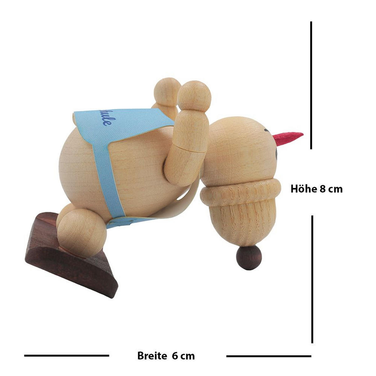 HOLZFIGUR Schneemann Junior Skianfänger mit Snowboard 4 cm - Multicolor, Holz (8/4/0.1cm)