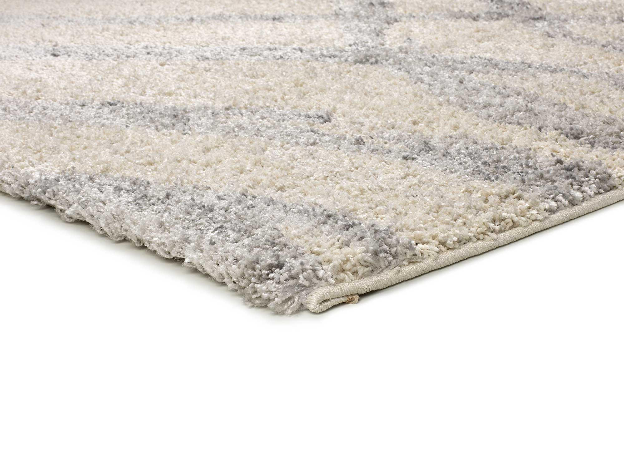 Thumbnail - Atticgo Hochflorteppich, Grau, Beige, Textil, Abstrakt, Rechteckig, 80x150 cm, Oeko-Tex® Standard 100, für Fußbodenheizu...