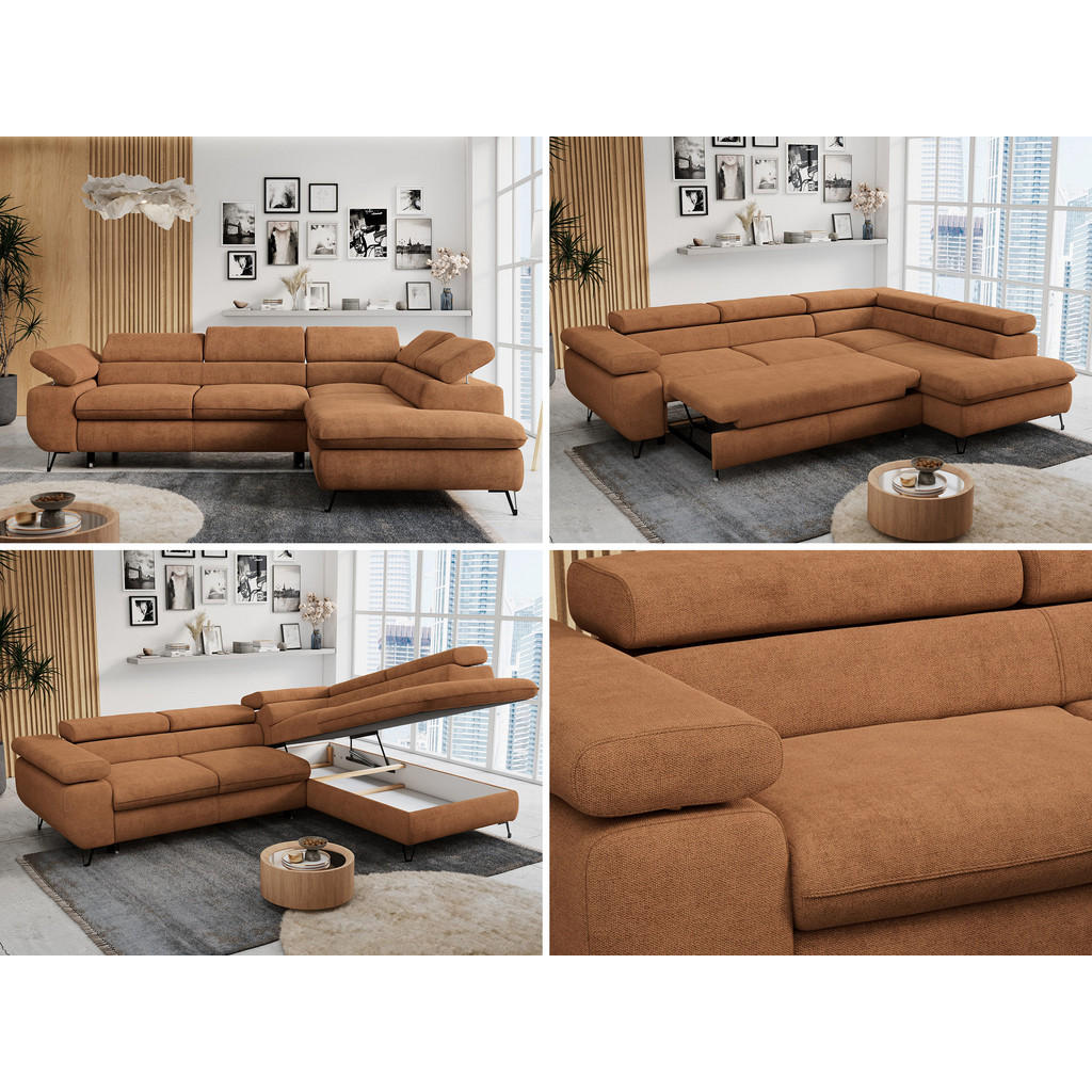 Thumbnail - MKS Ecksofa, Orange, Textil, 3-Sitzer, L-Form,L-Form, 273x208 cm, Oeko-Tex®, Wohnzimmer, Sofas & Couches, Wohnlandschaft...