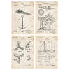 POSTER Set mit 4 Jahrgang StiefelPatent A4 Rahmenlos - Klar, Papier (29.7/3cm) - Nacnic