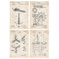 POSTER Set mit 4 Jahrgang StiefelPatent A4 Rahmenlos - Klar, Papier (29.7/3cm) - Nacnic