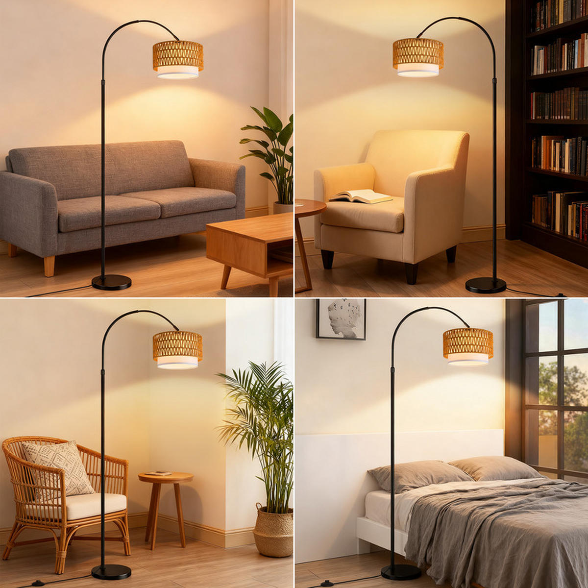 STEHLEUCHTE COLLINS Ⅲ 26/30/181 cm - Weiß, Metall (26/30/181cm) - Nettlife