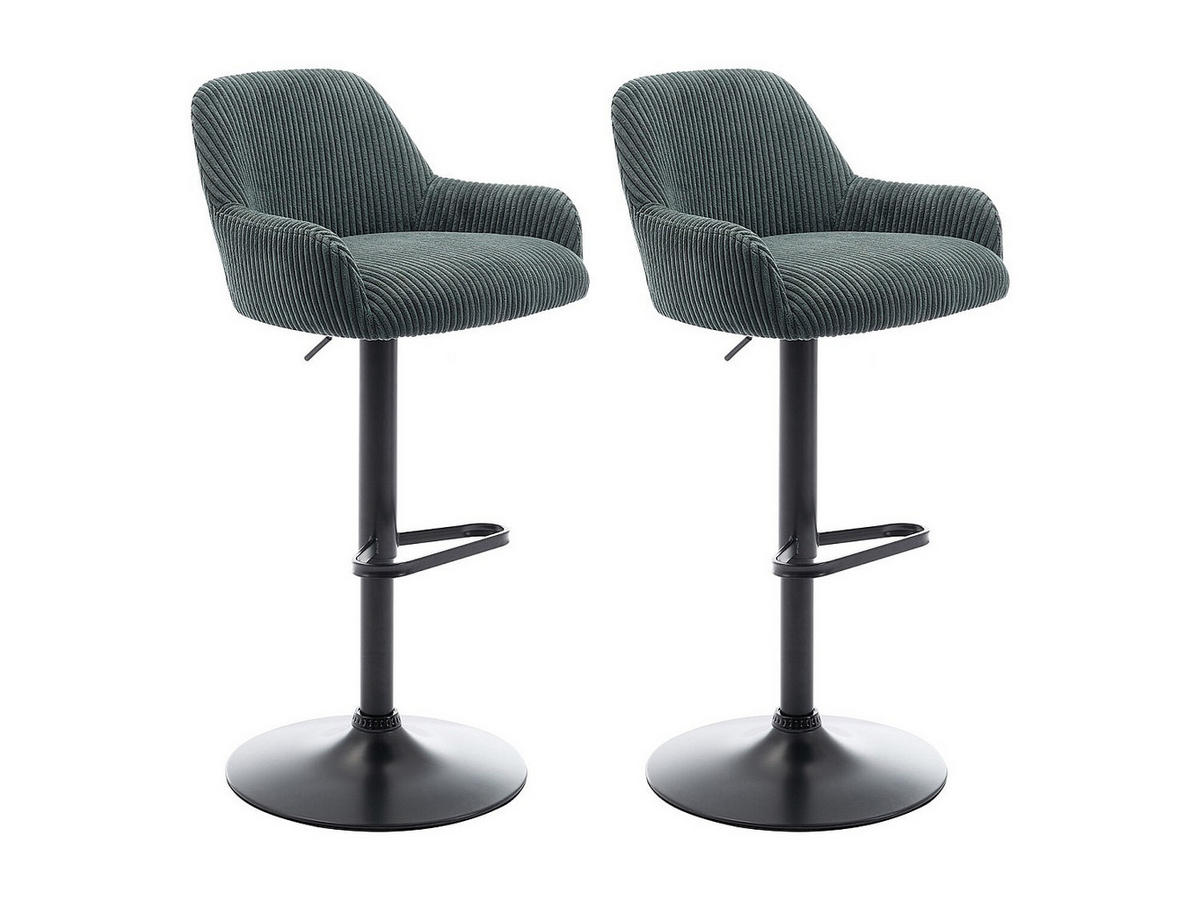 BARHOCKER - 51cm x 49cm - Samt - tannengrün - LILIYA - Grün, Textil (51/102/49cm) - Vente-Unique