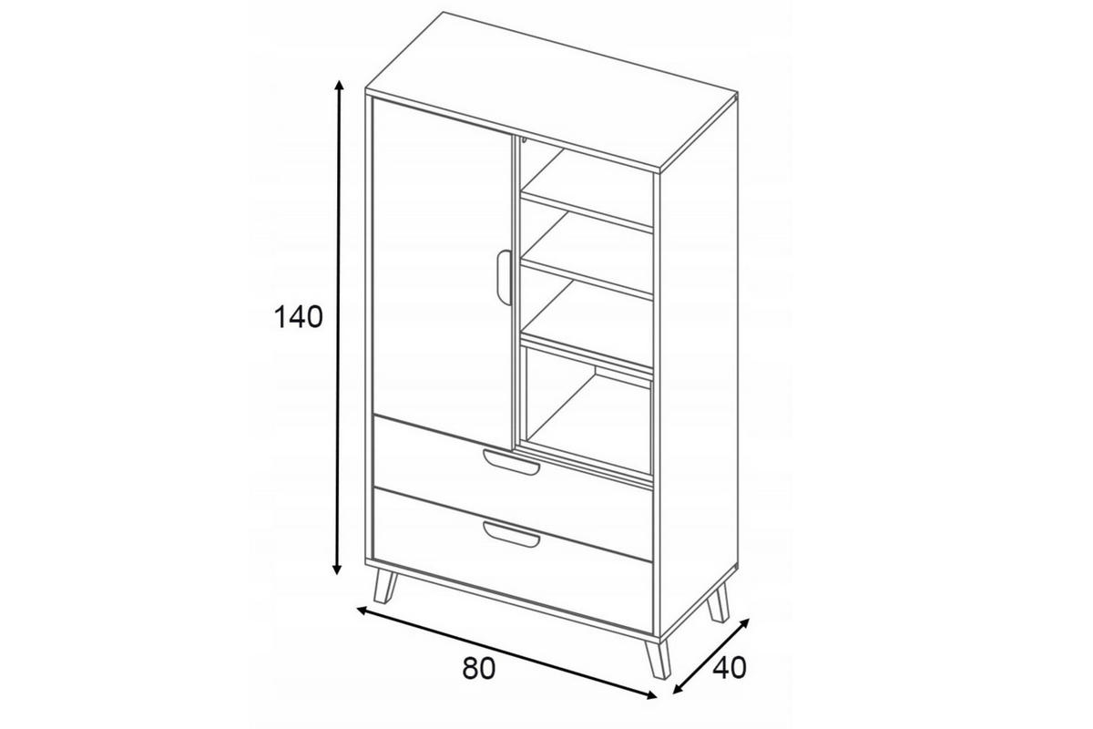 KINDERKOMMODE JUSTIN 05 80 cm breit in Weiß / Graphit / Grau / Eiche - Eichefarben/Graphitfarben, Holzwerkstoff (80/140/40cm) - Deine Möbel 24