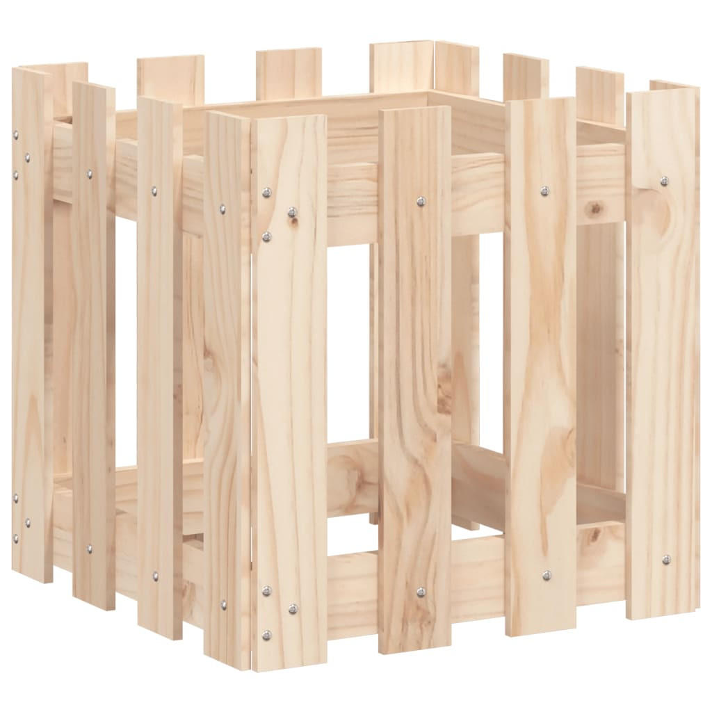 PFLANZKÜBEL Lattenzaun-Design 40x40x40 cm Massivholz Kiefer - Naturfarben, Holz (40/40/40cm)
