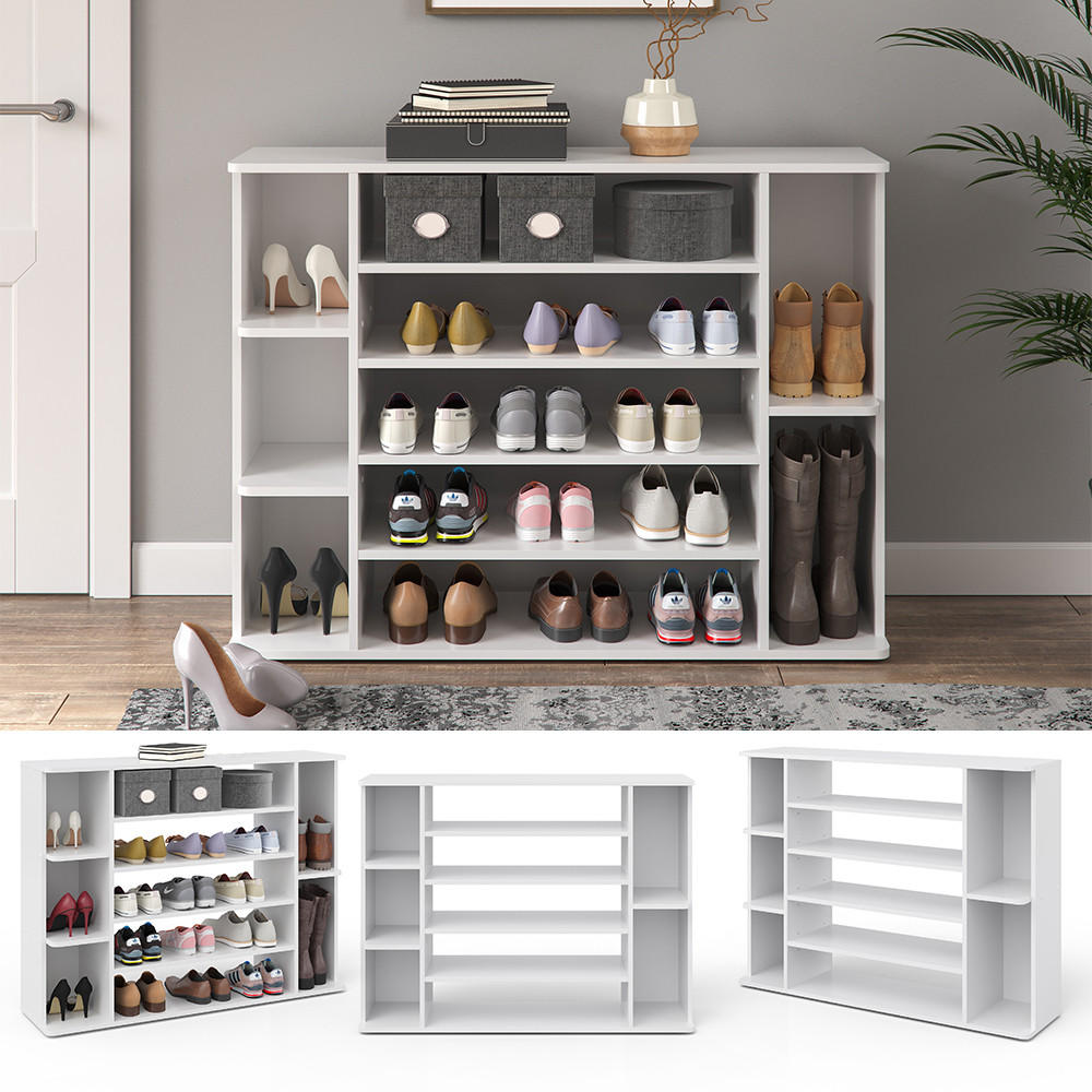 SCHUHREGAL Levin Weiß 116.2 x 87.4 cm - Weiß, Holzwerkstoff (116.2/87.4/30.1cm) - Vicco