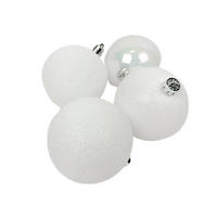 WEIHNACHTSKUGELN 4er-Set Ø 8 cm - Weiß, Kunststoff (8/9.3/8cm) - Atmosphera Createur d´interieur