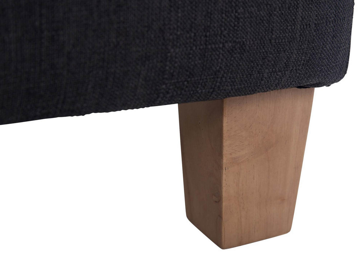 SITZWÜRFEL eckig 45/45/46 cm Stoff schwarz - Schwarz/Naturfarben, Holz/Textil (45/46/45cm) - CLP