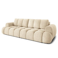 BETTSOFA DAFNE Creme Bucle-Stoff mit Schlaffunktion - Creme, Textil (300/88/113cm) - MASSENO