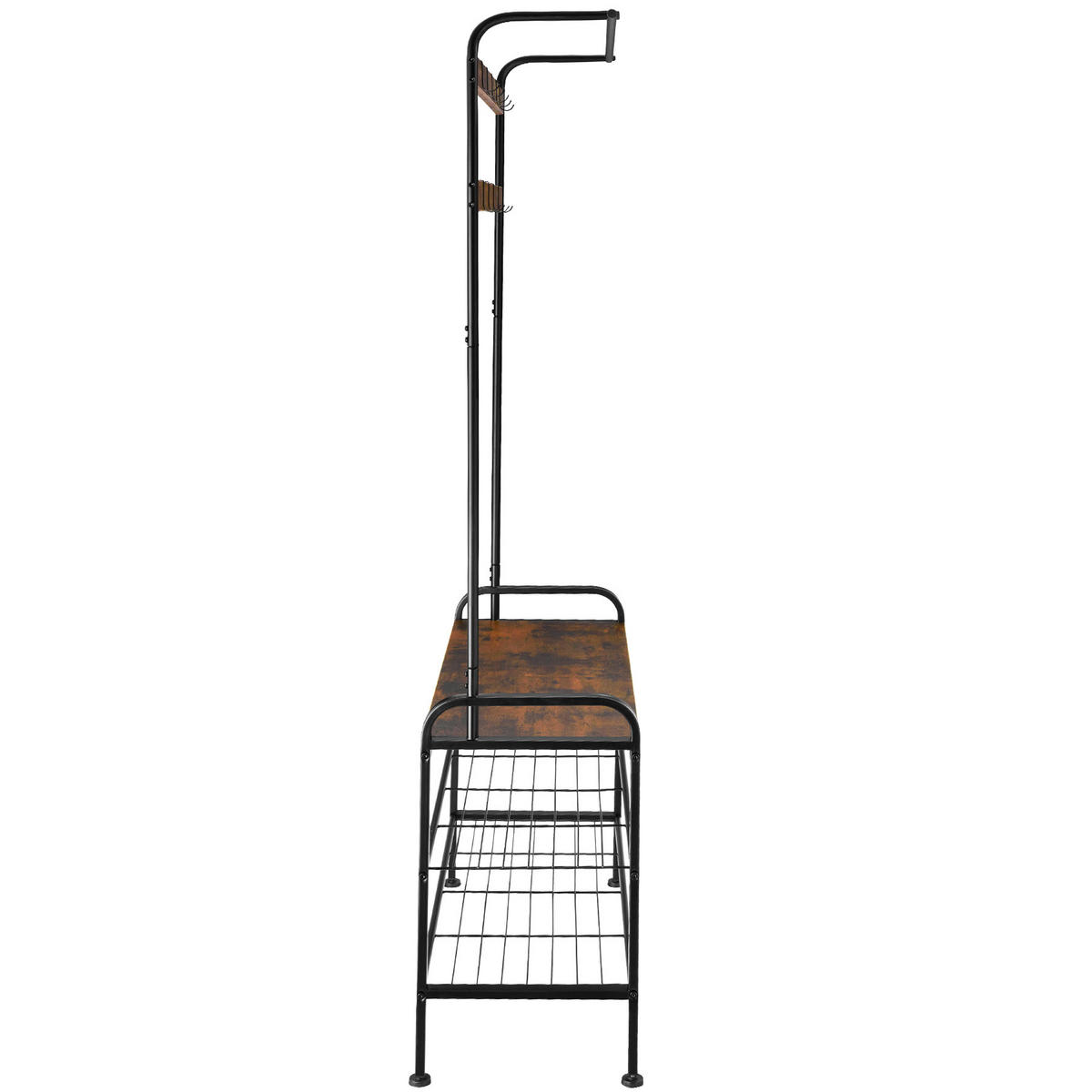 GARDEROBENSTÄNDER Alberta,inklusive Kippschutz, 85,5 x 36 x 184 cm,Industrial Holz dunkel, rustikal - Rostfarben, Textil (36/184/85.5cm) - tectake
