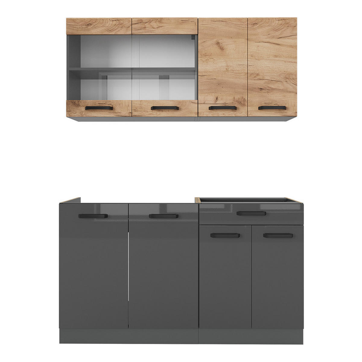 Honigeiche/Anthrazit, Holzwerkstoff (140/81.6/60cm) - Vicco