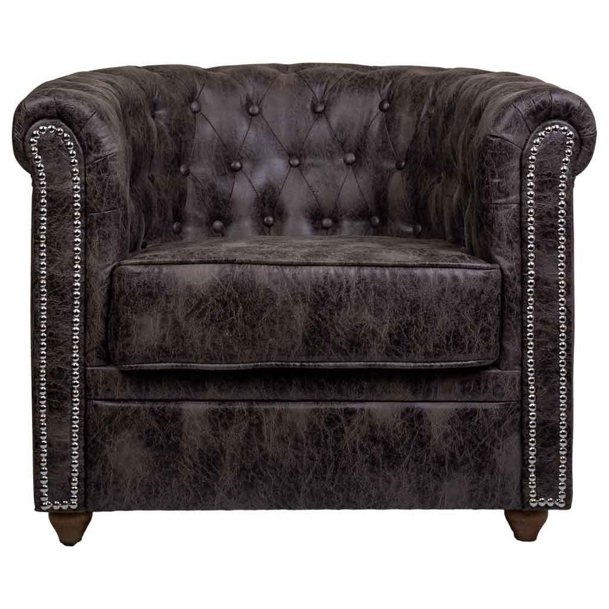 SESSEL gepolstert 80x80x48/72 cm - Braun, Textil (80/72/80cm) - Wanderlust