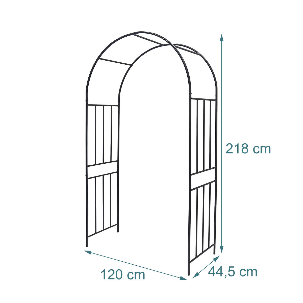 BOLTĂ Neagră metal 218 cm - negru, metal (44.5/218/120cm) - Relaxdays