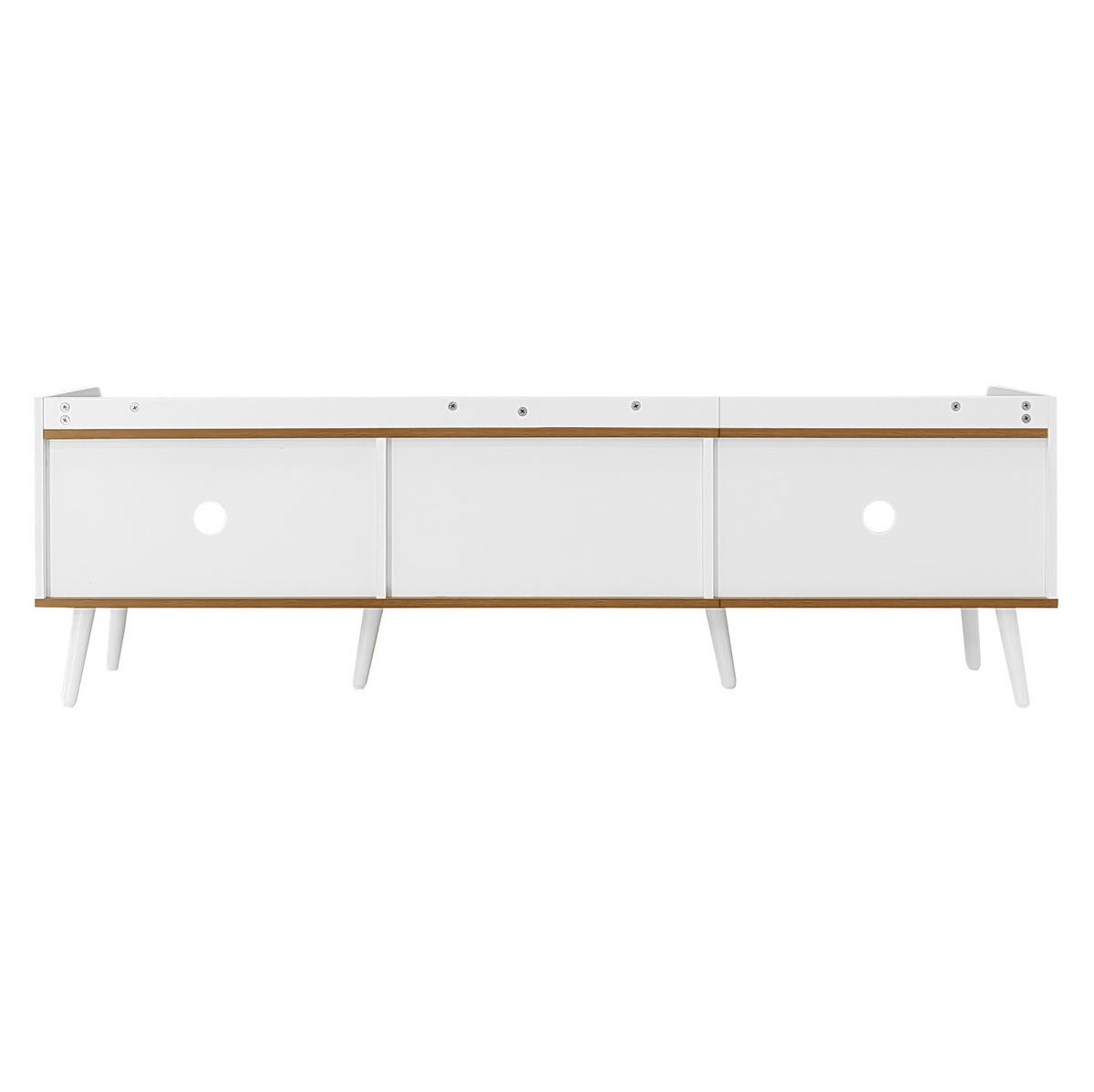 TV-SCHRANK dreitürig in Weiß und Natur 160/39/49.5 cm - Weiß, Holzwerkstoff (160/49.5/39cm) - Redom