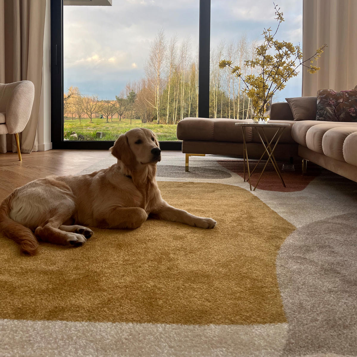 TEPPICH Beige Geometrisch In-Outdoor Pflanzlich Kurzflor Rechteckig 80 x 150 cm - Currygelb/Beige, Textil (80/150cm) - Mazovia