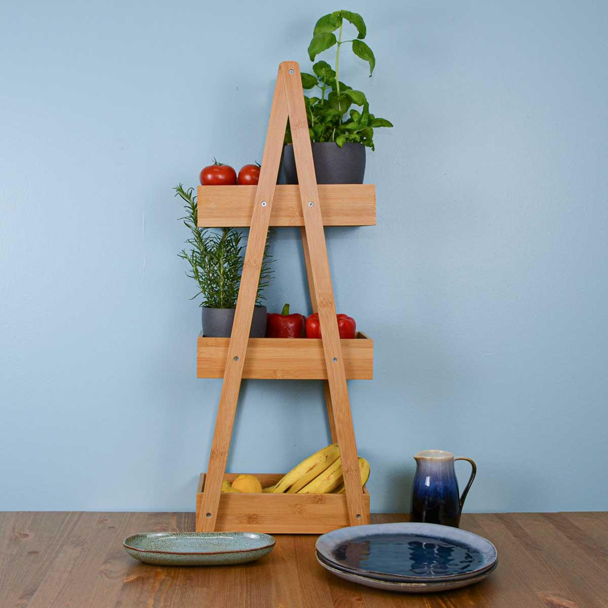 BAMBUS-BADEZIMMER-REGAL 30x18x80 cm inkl. 3 Körbe - Braun, Holz (18/80/30cm) - Dunedesign