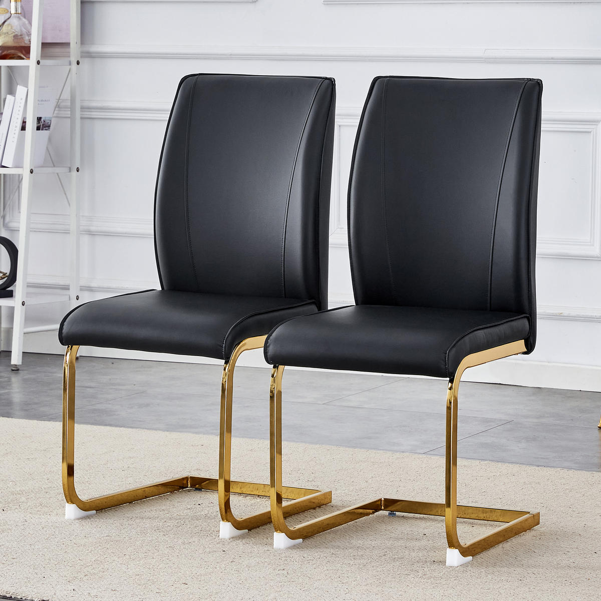 SCHWINGSTUHL DE-36538 2er-Set mit PU-Bezug und Metallbeinen Schwarz - Schwarz, Metall (44.5/99/44cm) - ComfortXL