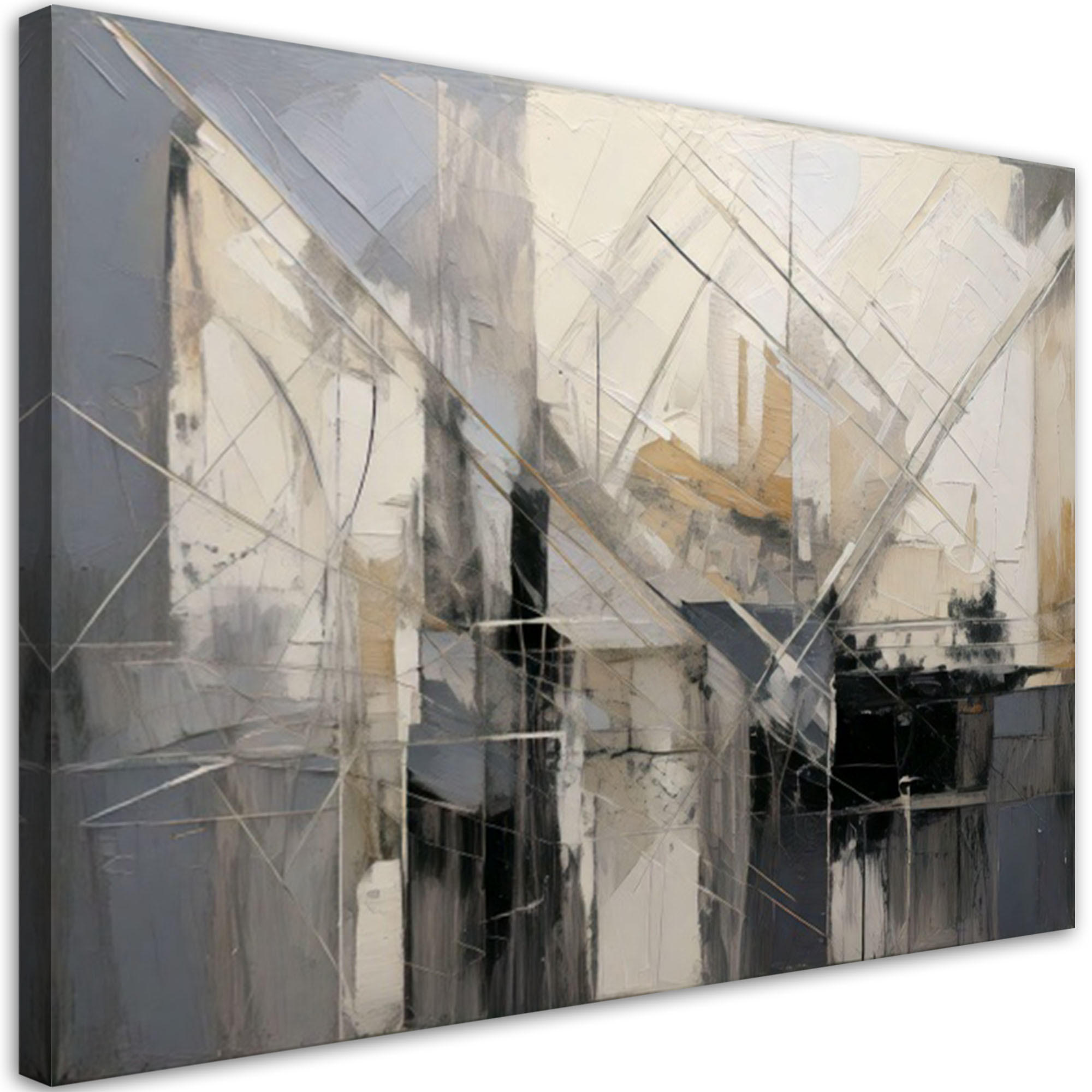 LEINWANDBILD Abstraktion 120x80cm - Grau, Textil (120/80cm) - Feeby