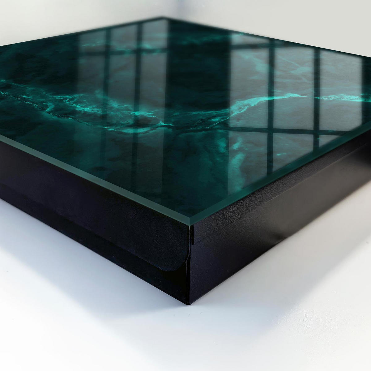 SCHLÜSSELBOX Schwarz 30x30 cm- Türöffnung nach rechts - Grüntiefe - Grün, Metall (30/30/5cm) - TULUP