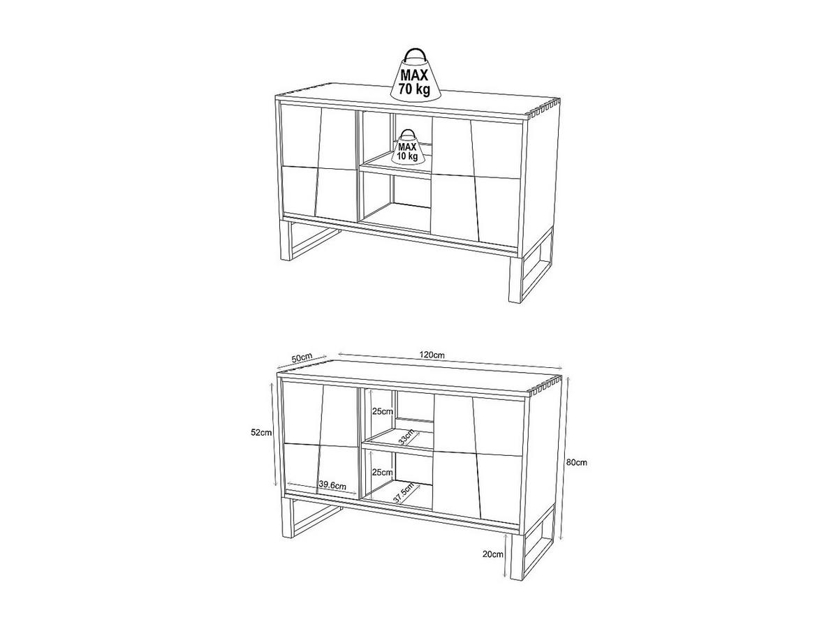 WASCHBECKENUNTERSCHRANK - 120 cm x 50 cm - holz - naturfarben hell Mataram - Naturfarben, Holz (120/80/50cm) - Vente-Unique