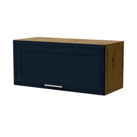 KLAPPHÄNGESCHRANK Salo W4B/80 Eiche Artisan / Indigo Matt 80 / 32,5 / 36cm - mit Blum Aventos Klappenbeschlag - Eiche Artisan/Dunkelblau, Holz/Holzwerkstoff (80/36/32.5cm) - Feldmann-Wohnen