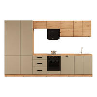 KÜCHENZEILE 360 cm - Langen KL19-M360 - in Beige / Artisan Eiche - Beige/Schwarz, Holz/Metall (360/212/58cm)