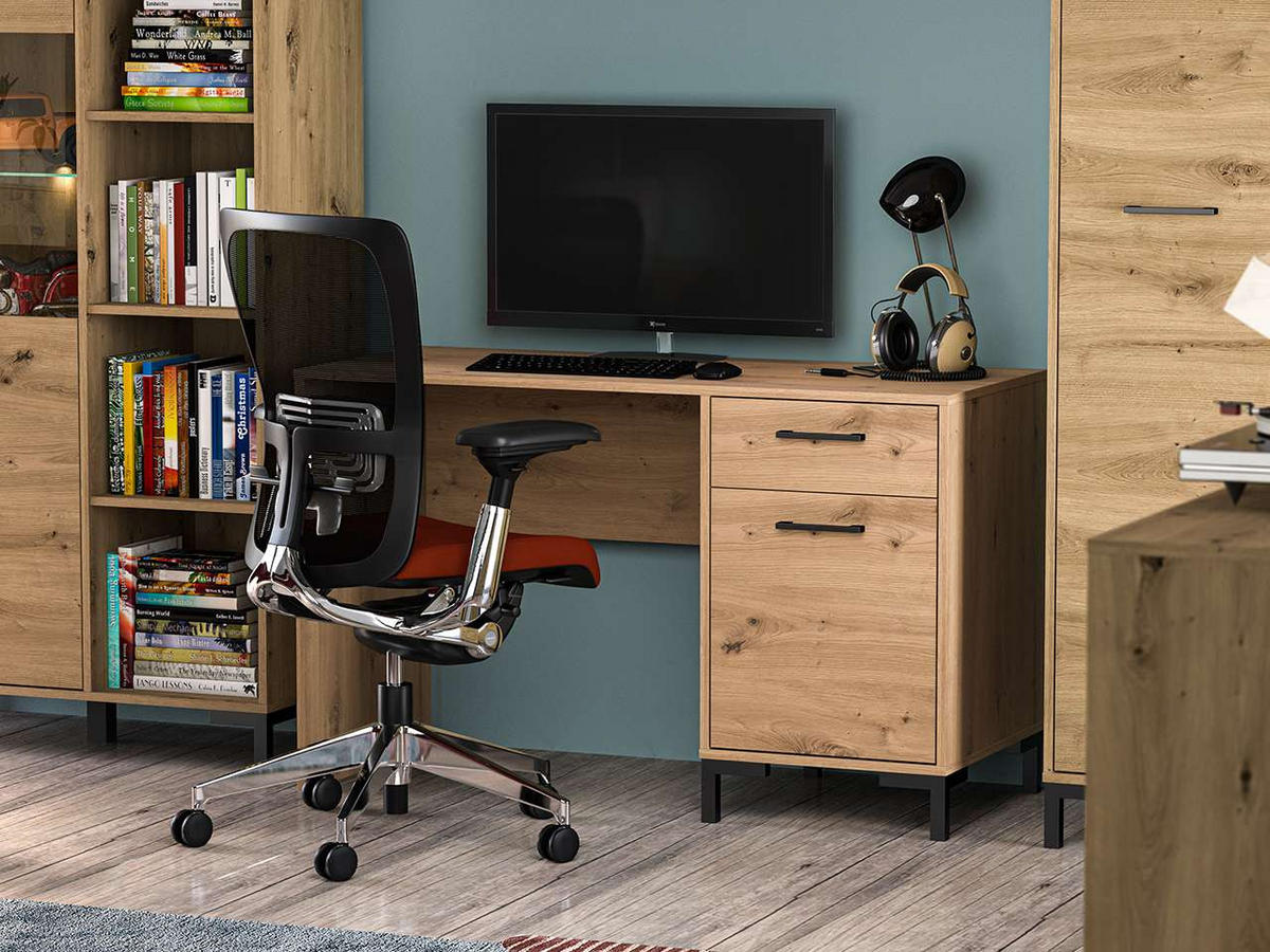 SCHREIBTISCH – 51 x 120 cm – Nevio – Eichefarben - Eichefarben, Holzwerkstoff (51/120/75cm) - hi-markt
