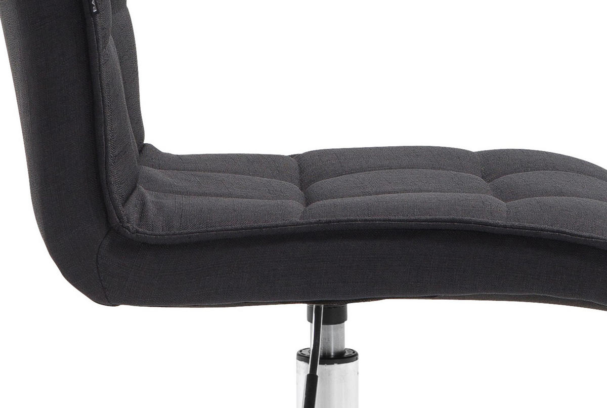 DREHSTUHL Stoff schwarz - Chromfarben/Schwarz, Textil/Metall (43/90/61cm) - CLP