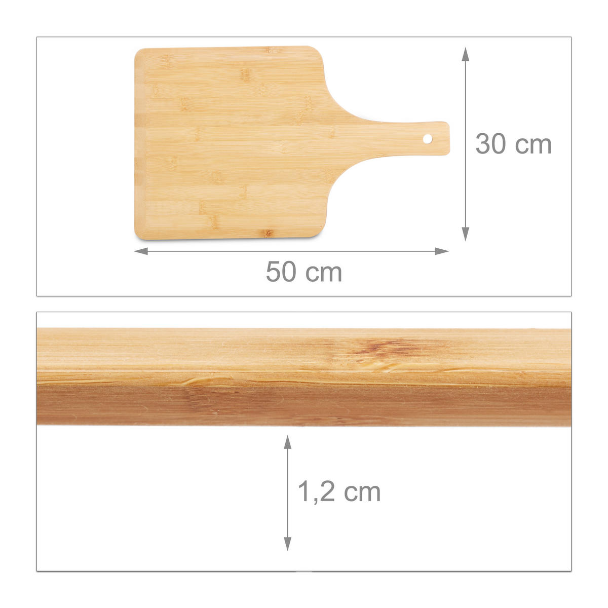PIZZASCHIEBER - Hellbraun, Holz (50/1.2/30cm) - Relaxdays