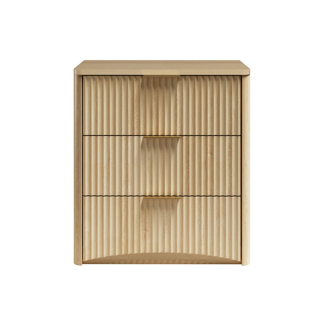 NACHTTISCH 38/58/64 cm Eiche aus MDF mit 3 Schubladen - Braun, Holzwerkstoff (38/64/58cm) - OKWISH
