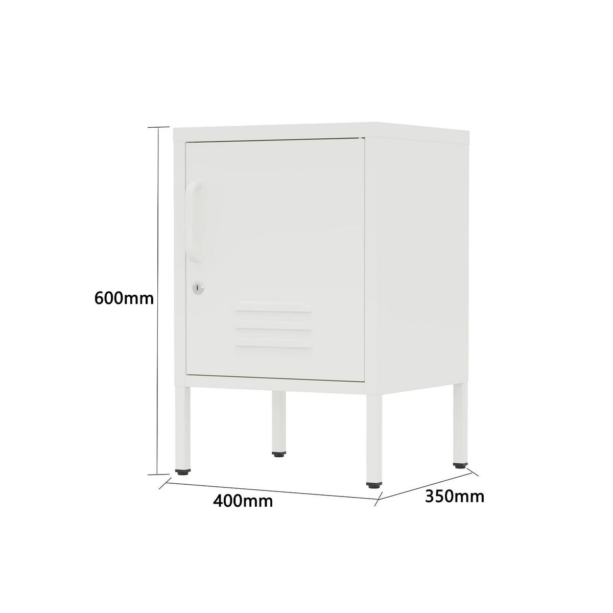 NACHTSCHRANK mit Tür Weiß 40/35/60 - Weiß, Metall (40/60/35cm) - Mobili Rebecca