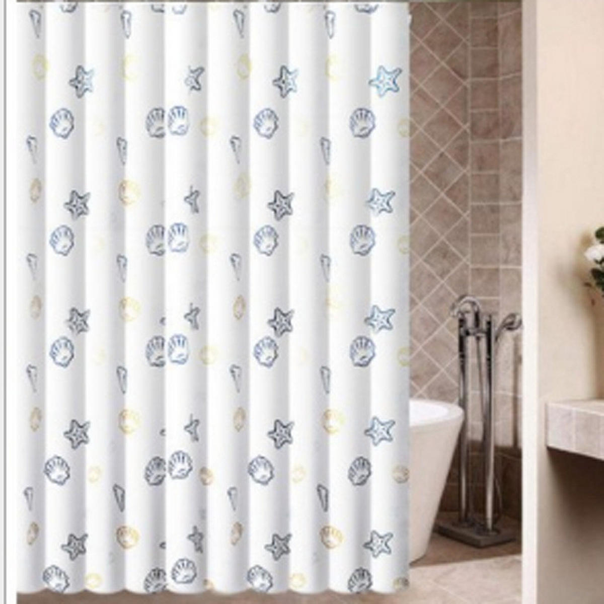 DUSCHVORHANG Polyester niedlich fürs Badezimmer Badewanne - Weiß, Textil (180/180cm) - MCBOSON