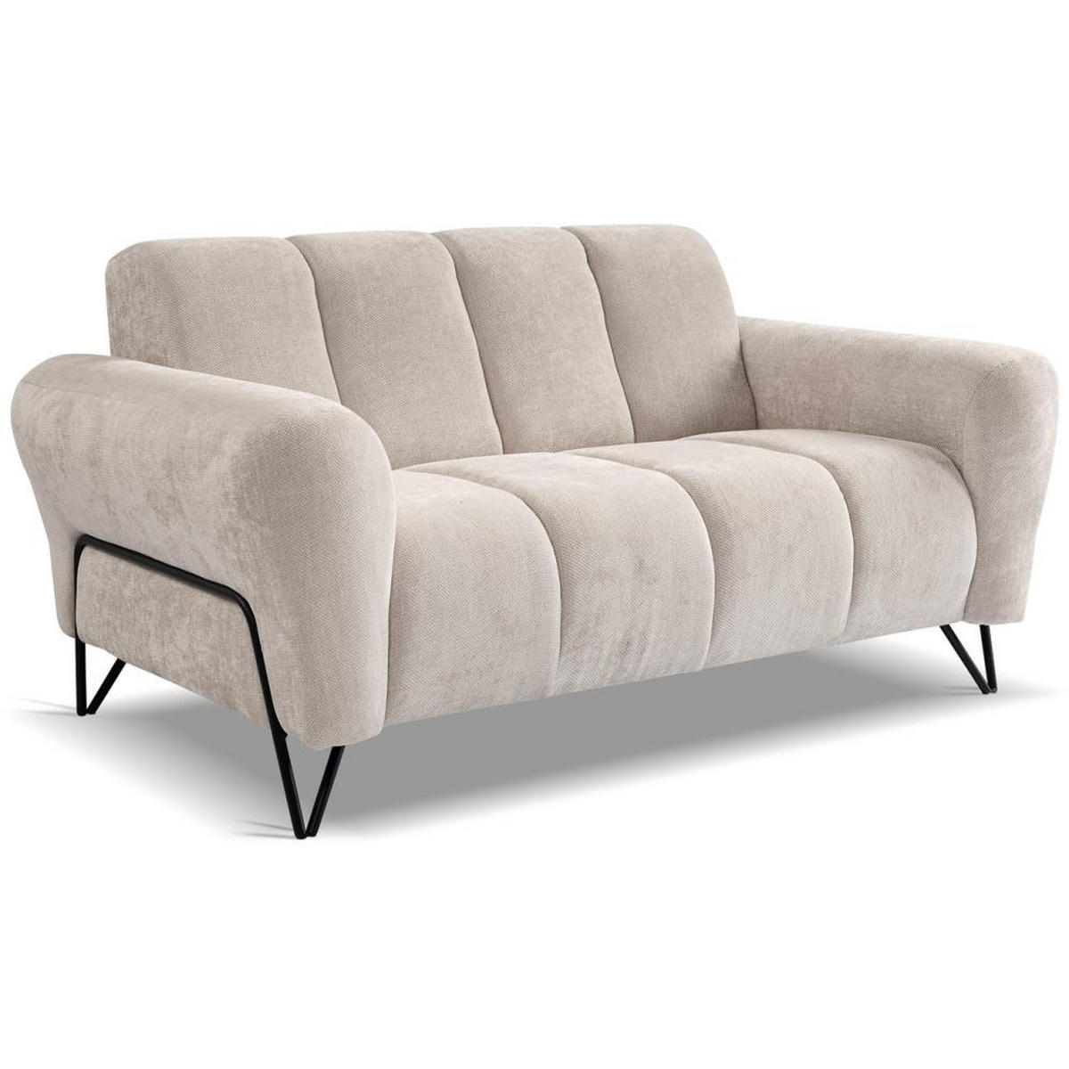 SITZGARNITUR Volare Sofas+Sessel, ohne Schlaffunktion, Hellbeige - Beige, Textil/Metall (220/83/98cm) - Beautysofa