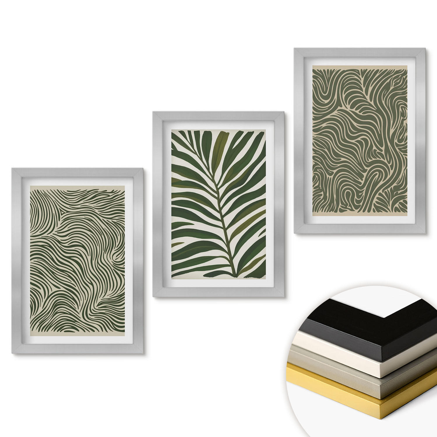 ArtPrintCave Wandbilder Silber 20x30 cm