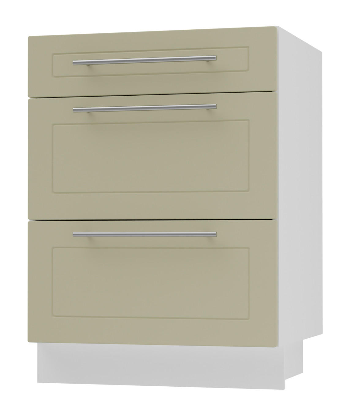 Feldmann-Wohnen Schubladenunterschrank Creme, Weiß 60x82x50 cm