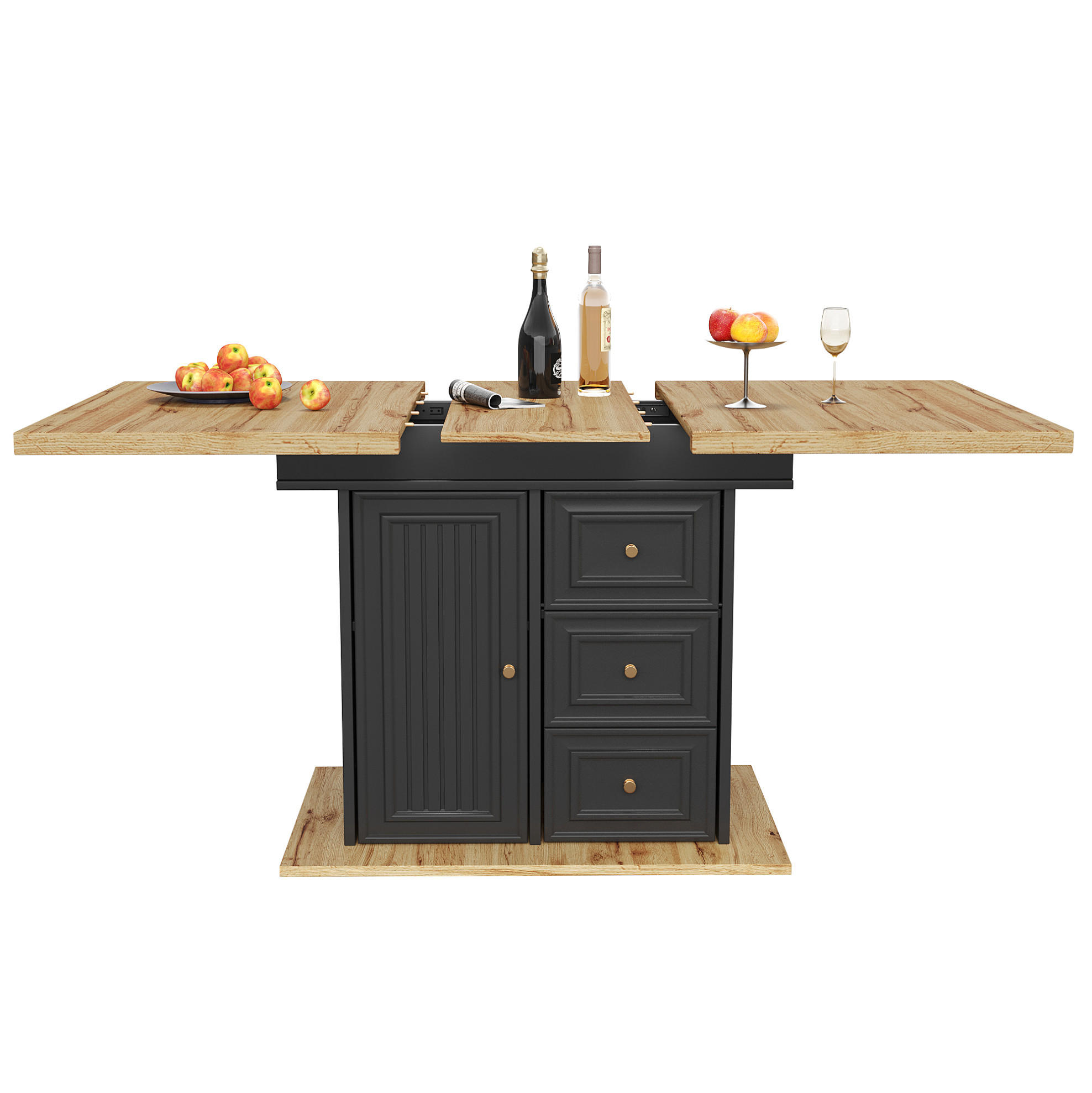 ESSTISCH 110-140/80/75 cm in Naturfarben ausziehbar mit Stauraum - Hellbraun, Holzwerkstoff (110/80/75cm) - Flora Grace
