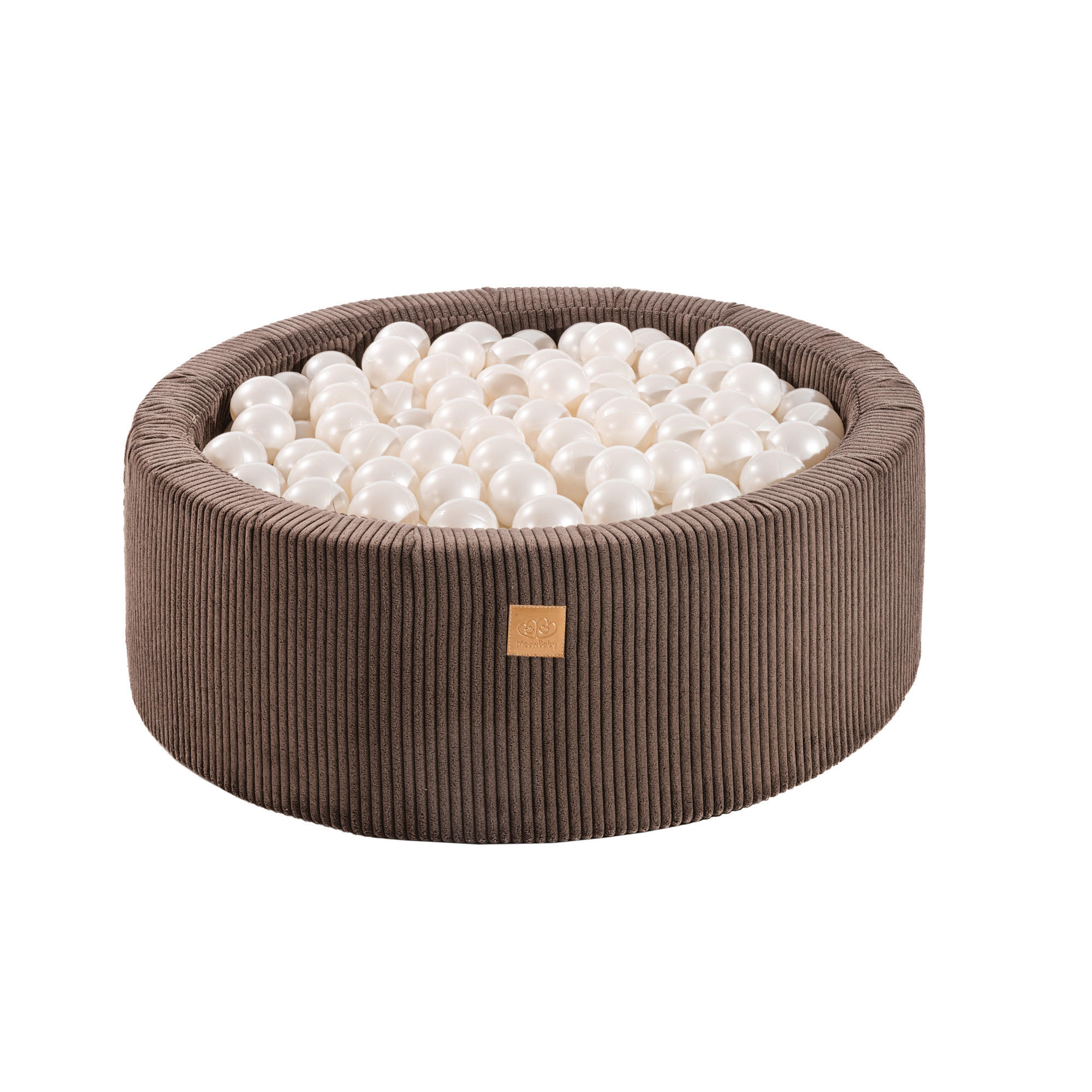 BÄLLEBAD für Kinder, Cord, Braun - Koralle/Braun, Textil (90/90/30cm) - MeowBaby