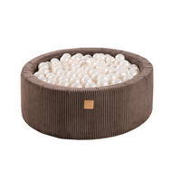 BÄLLEBAD für Kinder, Cord, Braun - Koralle/Braun, Textil (90/90/30cm) - MeowBaby