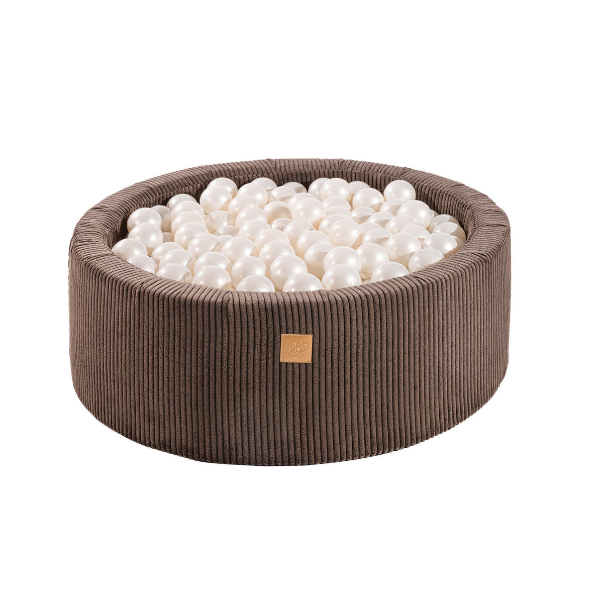BÄLLEBAD für Kinder, Cord, Braun - Koralle/Braun, Textil (90/90/30cm) - MeowBaby