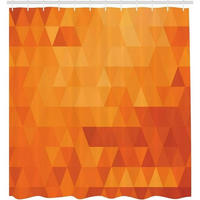 DUSCHVORHANG Orange Stoff Muster Dekor Badezimmer - Orange, Textil (180/200cm) - MCBOSON