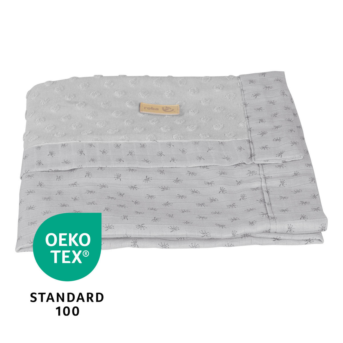 BABYDECKE 80 x 80 cm Lil Planet grau - Hellgrau, Textil (80/80cm) - Roba