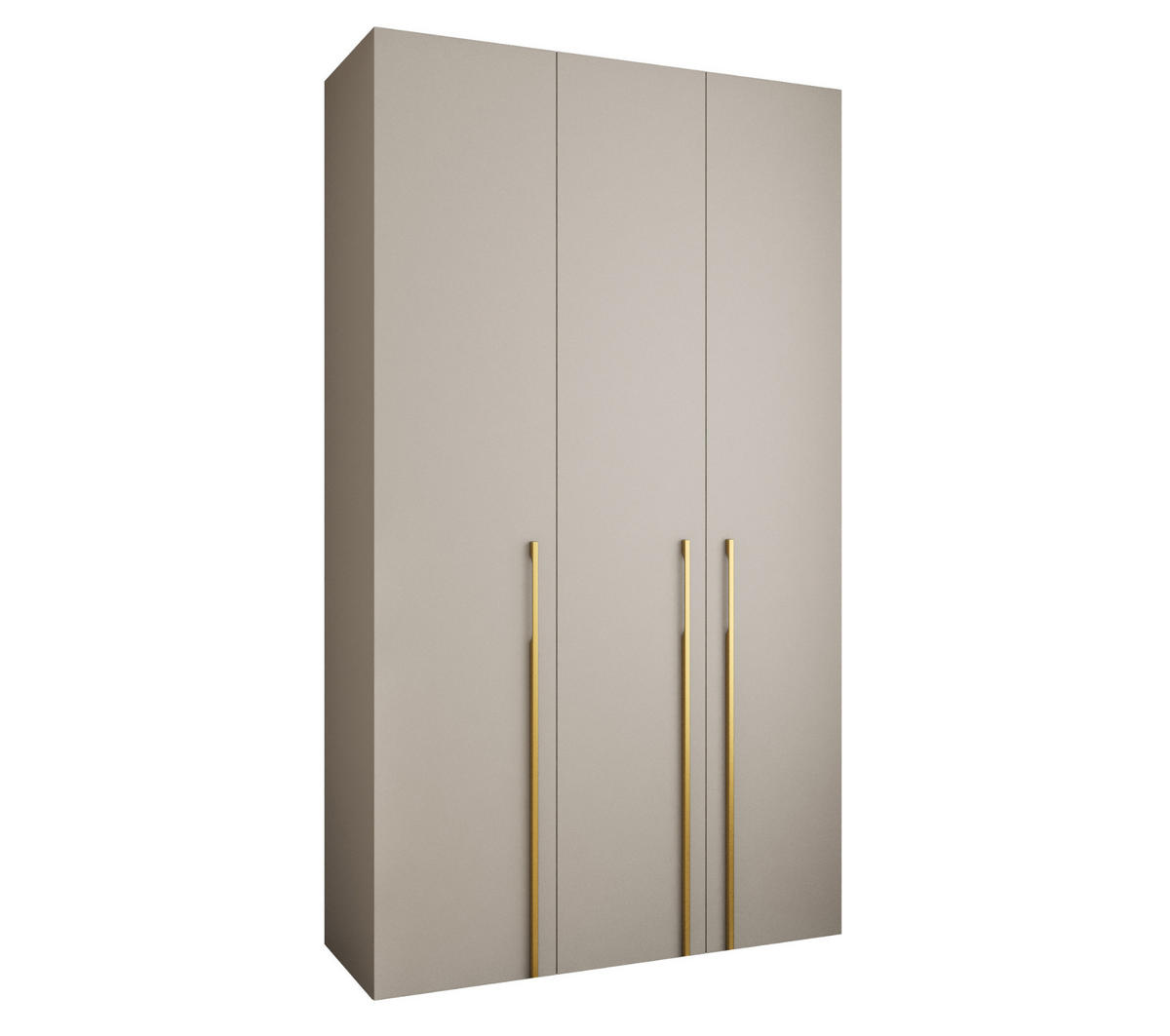 DREHTÜRENSCHRANK 245,5/140/50 3-türig - Kaschmir/Goldfarben, Holz/Metall (140/245.5/50cm) - Abiks Möbel