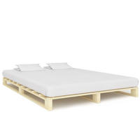 PALETTENBETT Massivholz Kiefer 140/200 Cm - Naturfarben, Holz (140/200cm) - vidaXL