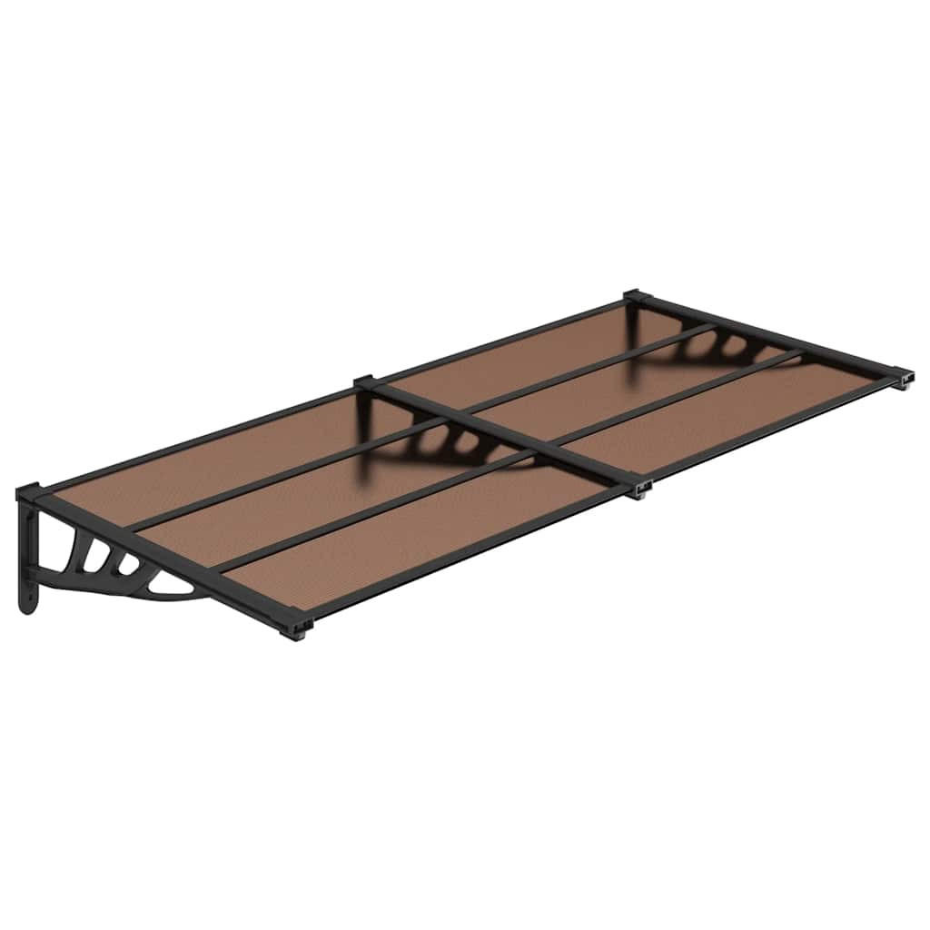TÜRVORDACH Schwarz 152,5x90 cm Polycarbonat - Schwarz, Textil (90/27.5/152.5cm) - furnicato